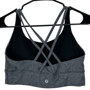 Lululemon Energy Bra Long Line Luxtreme Heathered Gray & Black Women's Size 10